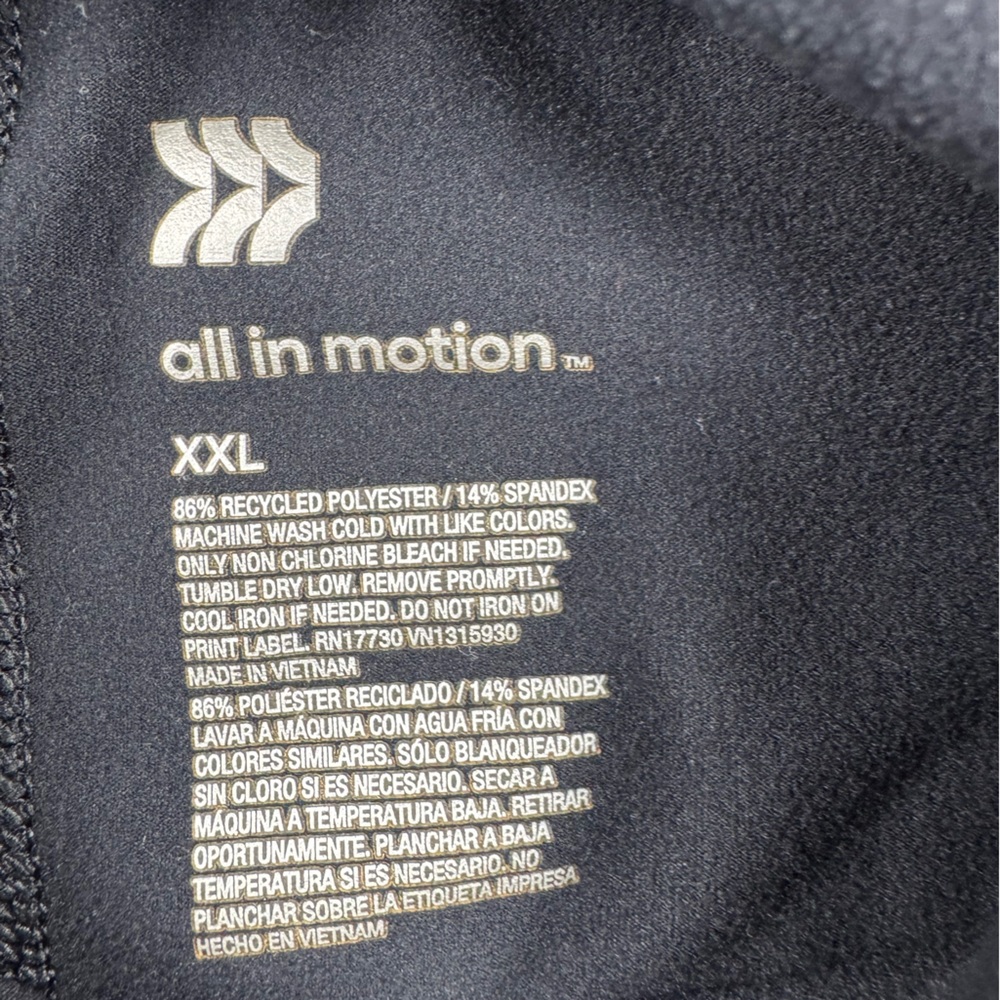 All in Motion Dark Black Cropped lightweight Hoodie size xxl - Picture 2 of 7